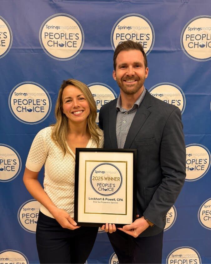 Megan and Brandon Lockhart accepting the 2025 Springsmag.com People's Choice award