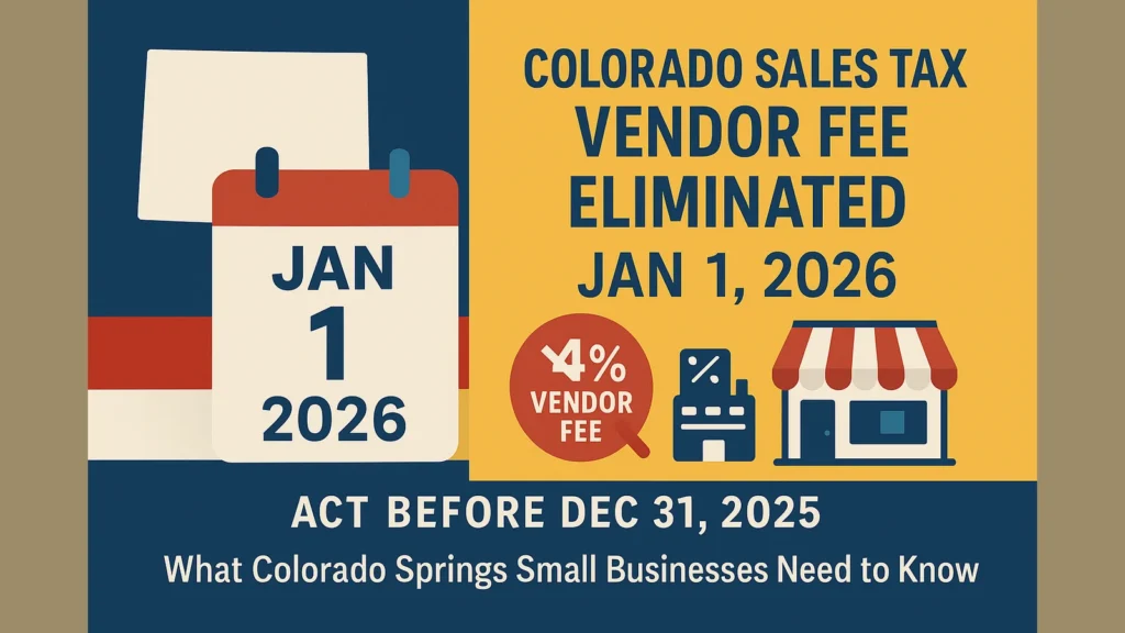 Colorado Sales Tax Vendor Fee Elimination 2026: What Colorado Springs Small Businesses Need to Know